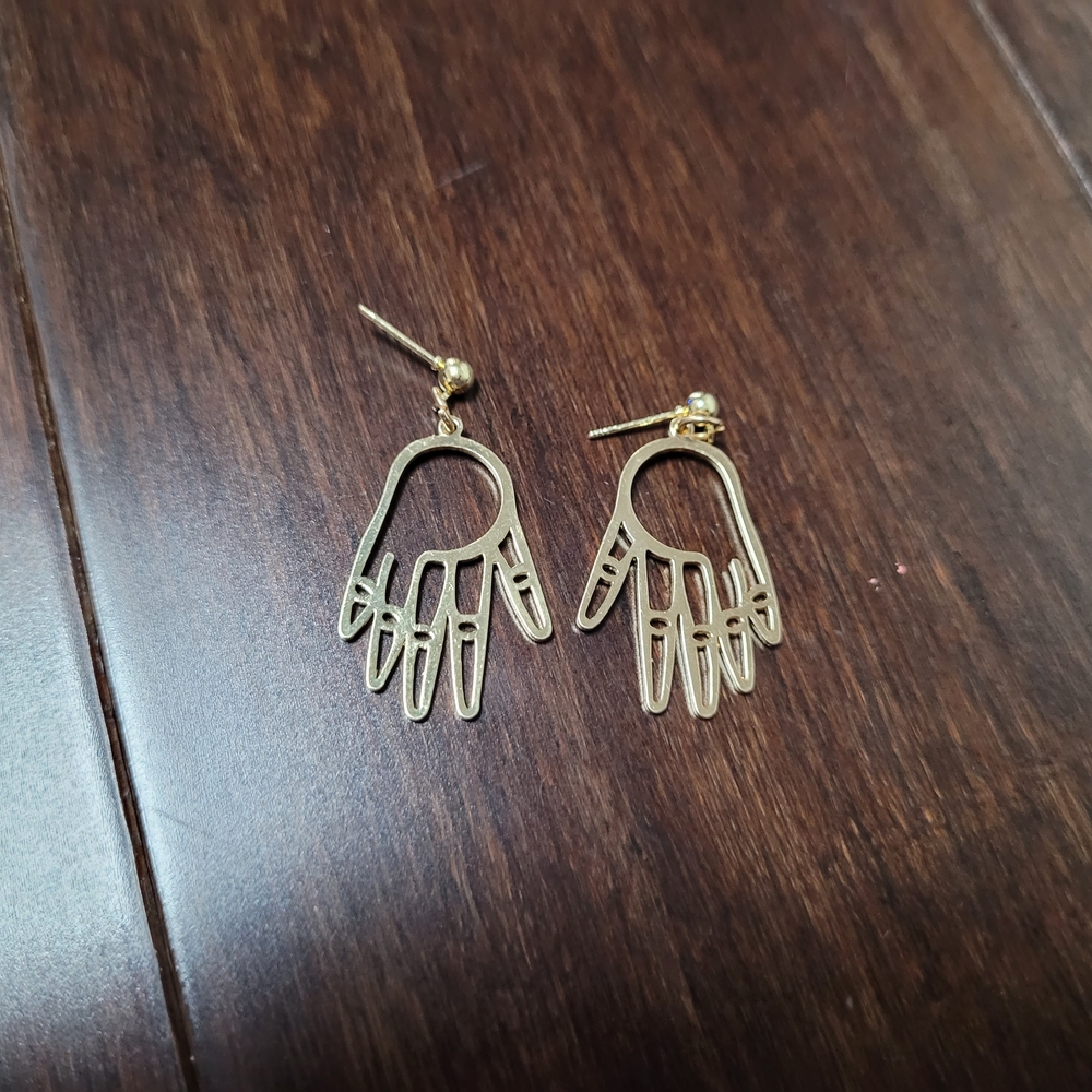 Gold Hand-Shaped Earrings